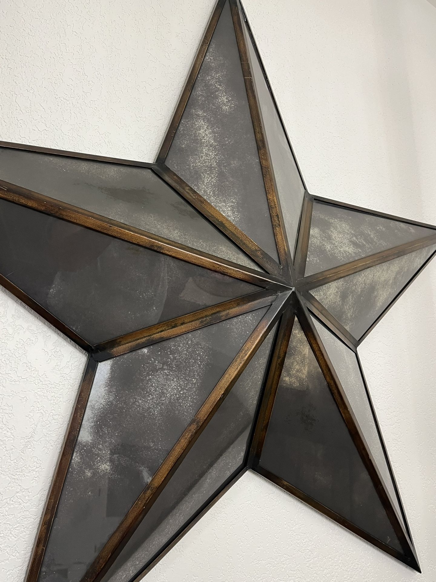 Star Wall Decor - Antiqued Mirror And Brass