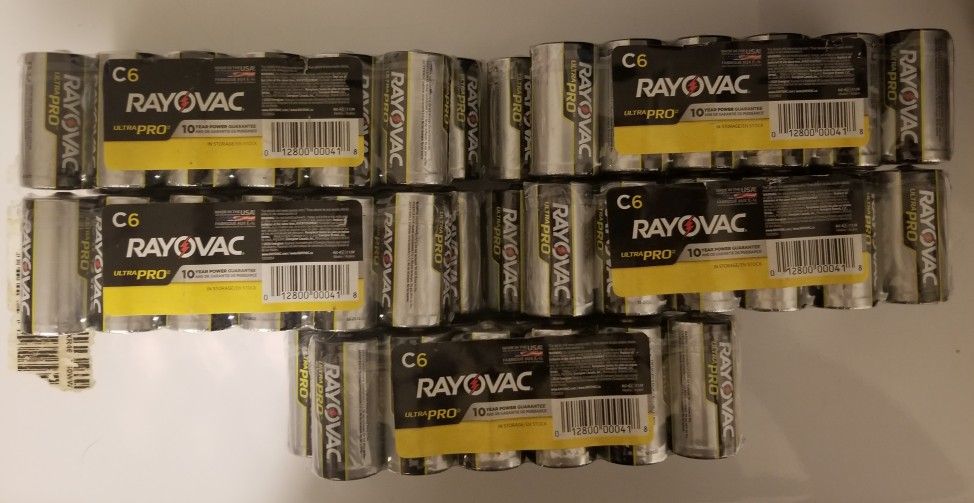 10 Packs Of C Batteries (60 Batteries In Total)