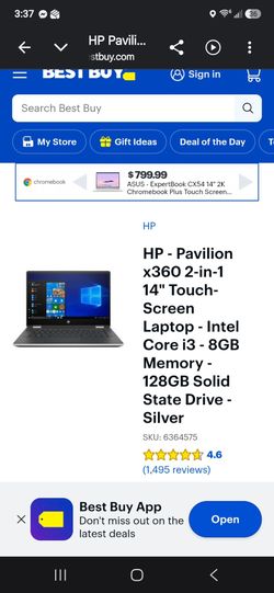 HP - Pavilion x360 2-in-1 14" Touch-Screen Laptop - Intel Core i3 - 8GB Memory - 128GB Solid State Drive - Silver