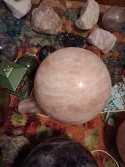 Museum  Quality 92 lbs Rose Quartz  Sohere , 38 inches in circumference.