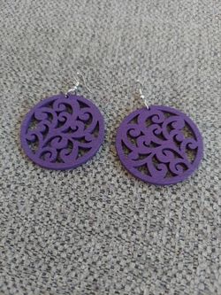 Purple Filigree Drop Earrings