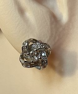 Silver 925 Twisted Stud Earrings 