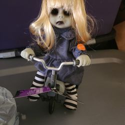 Halloween Baby Doll Riding Bike NeW