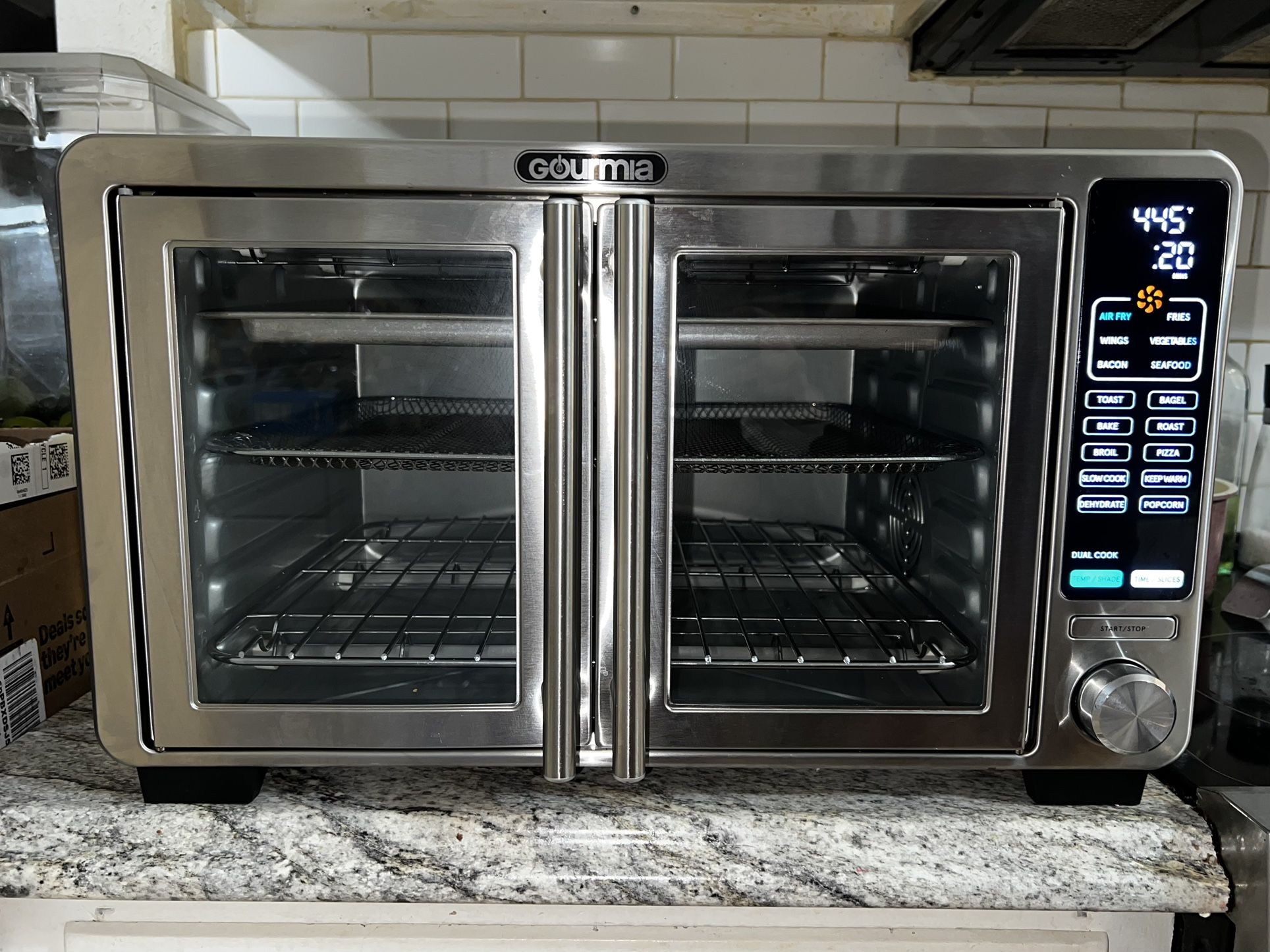 Gourmia XL Digital Air Fryer Toaster Oven with Single-Pull French Doors