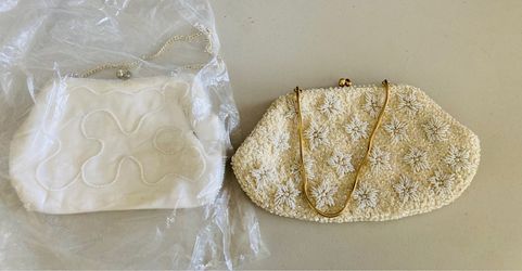 Vintage 1950s Beaded Evening Clutch Purses – Set of 2