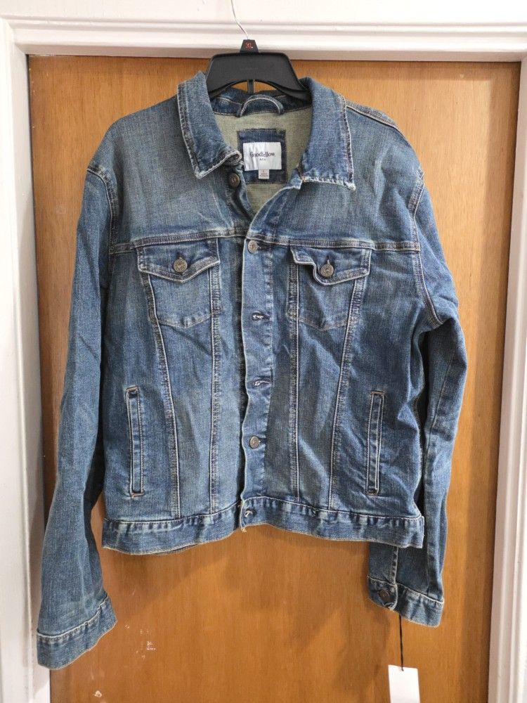 Men's Large Denim Trucker Flex Jacket