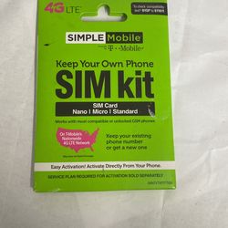 Simple Mobile Keep Your Own Phone 3-in 1 Prepaid Sim Kit