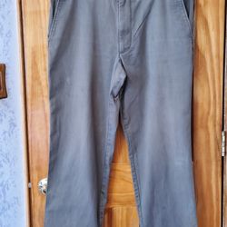 DOCKERS Classic Fit Mens Pants Olive Color Flat front Pockets Cotton  36/29 Logo