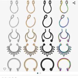 Fake Piercing Clip On Nose Rings Body Jewelry