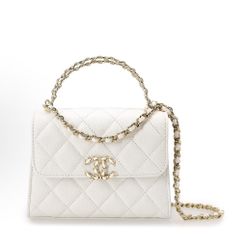 CHANEL 23P Spring and Summer Kelly Leather Chain Diamond Hollow Handle Granular Embossing(off62)73