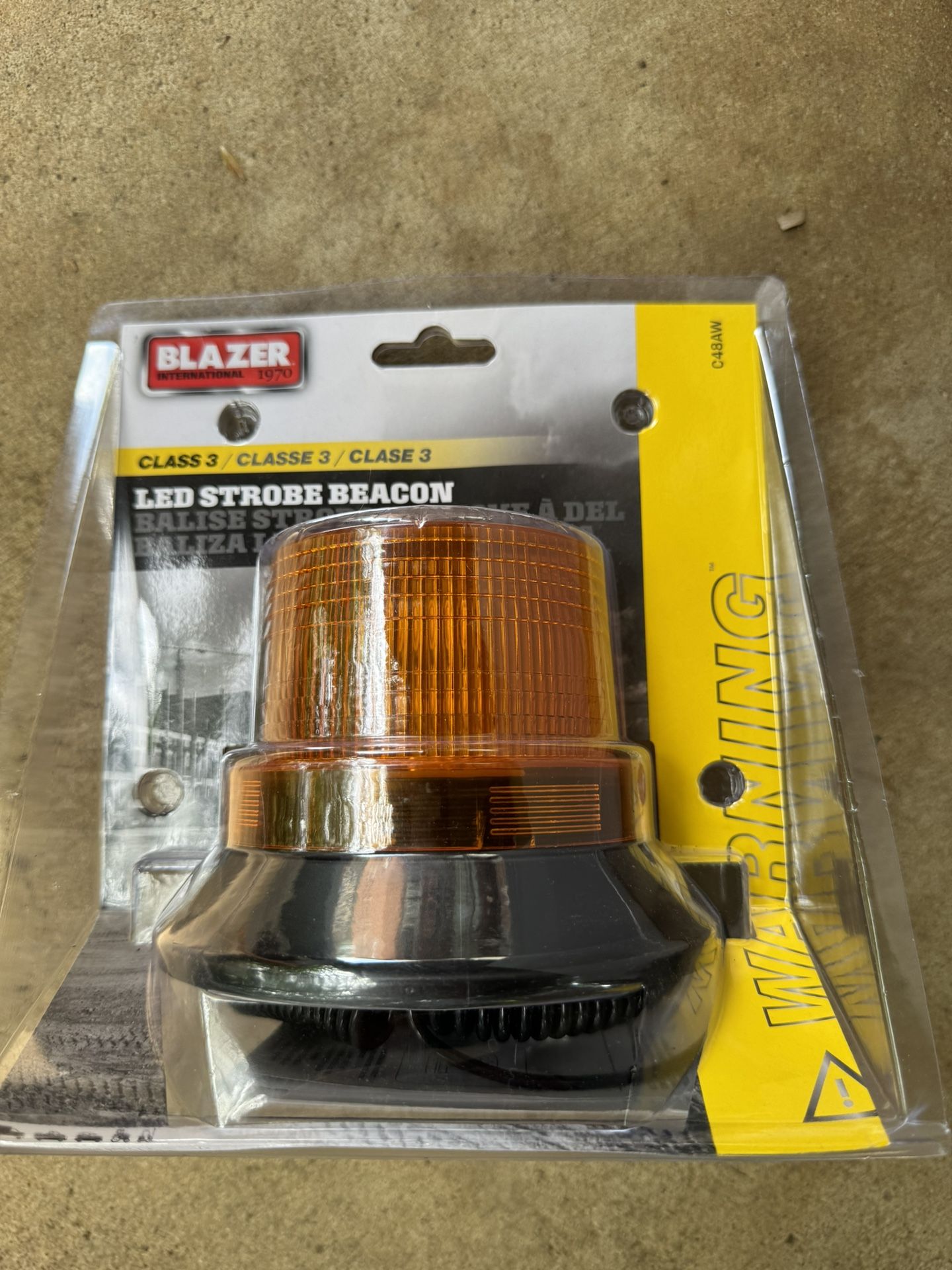 Blazer LED Light Beacon Magnetic Base Flashing Warning Amber Orange