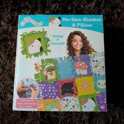 Squishmallows No-Sew Fleece Blanket & Pillow DIY Craft Kit | 48"x48" Cuddle Up with Creativity