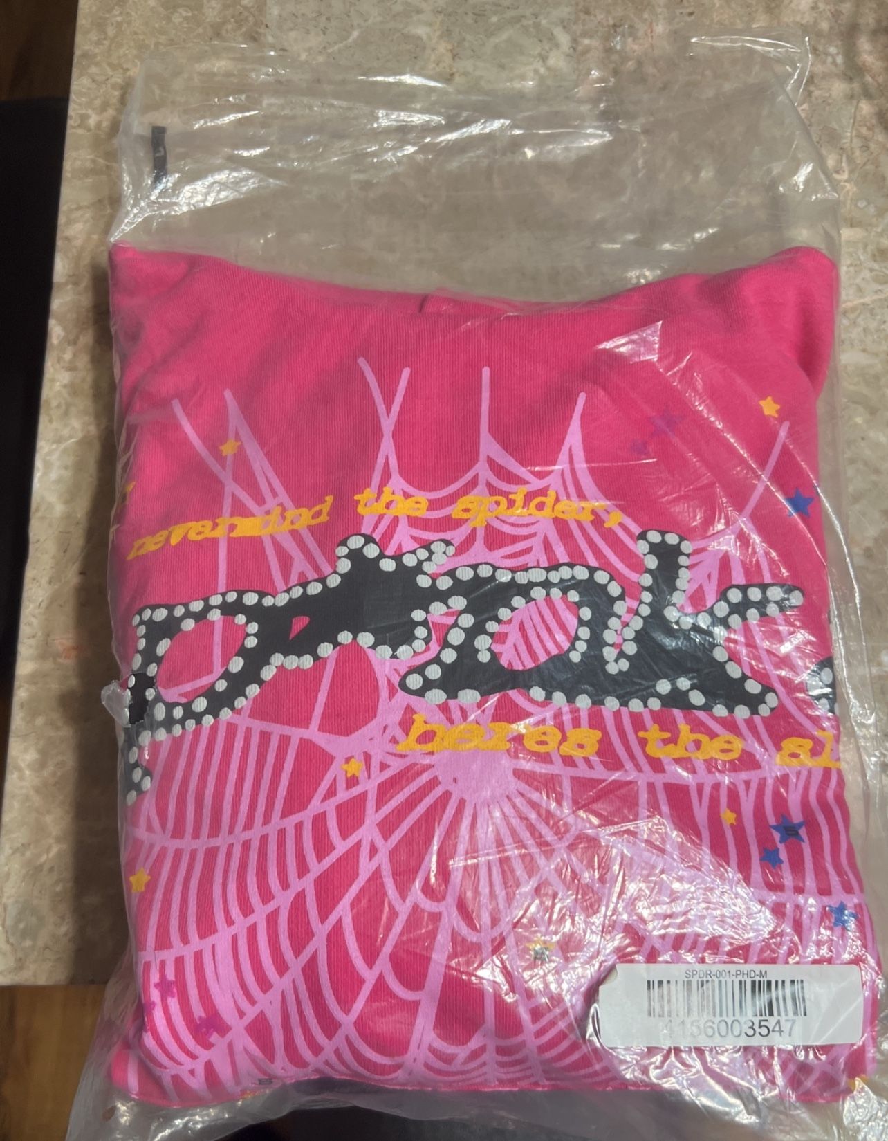sp5der pink hoodie size m