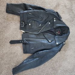 Vintage Leather Biker Jacket 