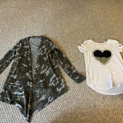 Youth Size 8 Cardigan & Flips Sequin Shirt Set