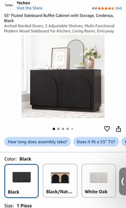Brand new in box storage fluted cabinet in natural wood color