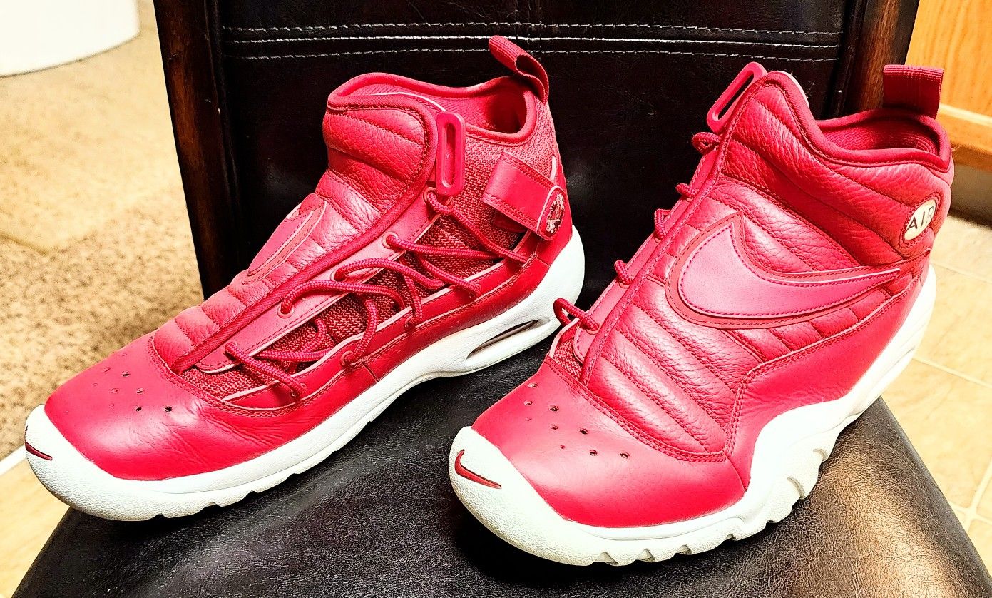 Nike Air Shake Ndestrukt Retro Red Leather Sneakers Size 11