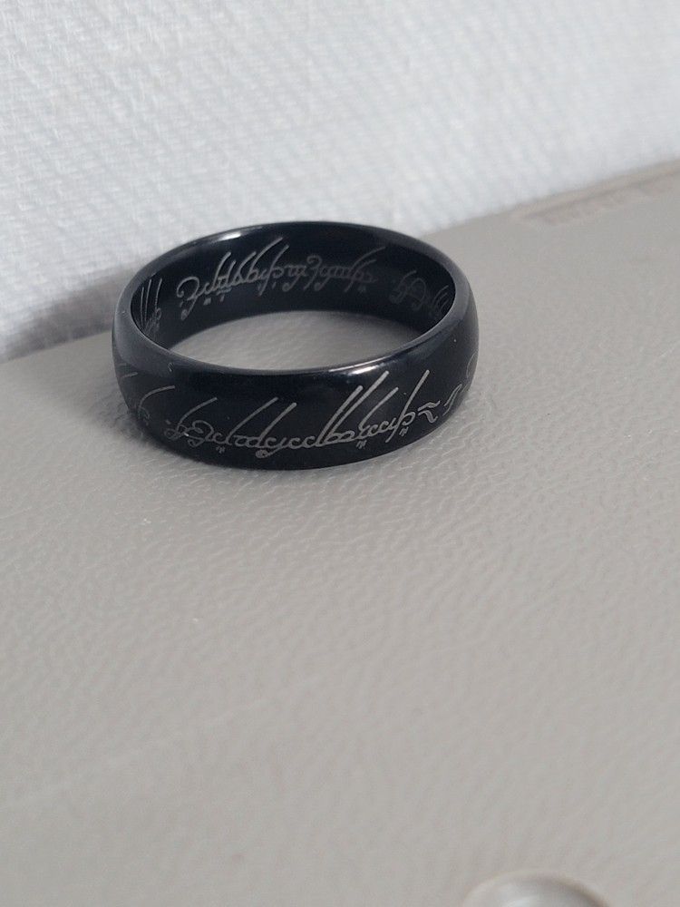 Black Lord of the Rings Wedding Ring Size 12