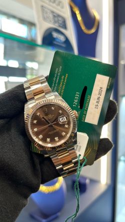 Rolex Datejust 41MM Chocolate Diamond Dial on Oyster Two Tone 2024