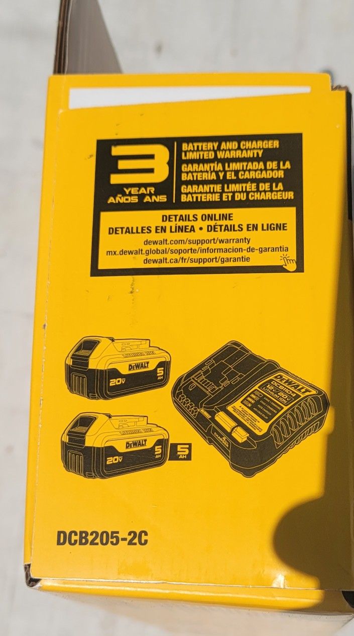 Brand New in Box, DeWalt Battery & Charger Kit DCB205-2C