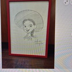 Disney Pixar Toy Story Jessie Original Large Art Drawing Sketch Signed Animation 