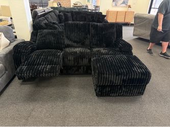 Power reclining corduroy sectional