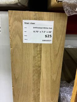 Unfinished White Oak Stair Riser 0.75" x 7.5" x 48"