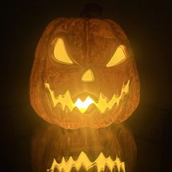 Rotten Patch Halloween Flaming Pumpkin 