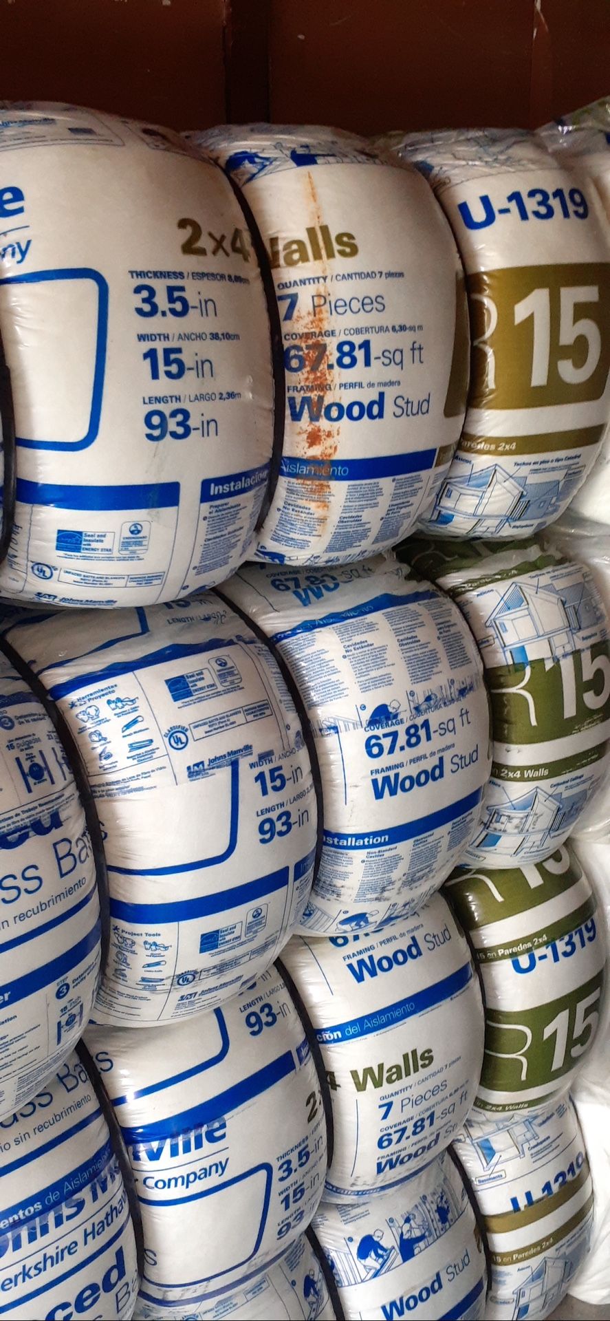 Insulation For Walls 2/4 R15/16 Cover 67 Sqft The Price Is For Bag