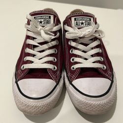 Converse Low Top Maroon Sneakers - Barely Used - Size 8