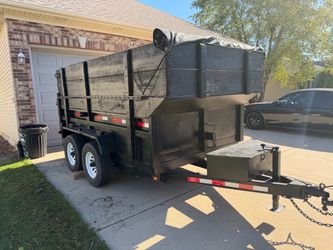 Dump Trailer with Tarp Cover and Tool Box