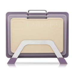 Set of 3 Thickened Cutting Boards with Storage Rack Cutting Boards for Kitchen, Multifunctional Non Slip Cutting Board, Raw and Cooked Cutting with Gr