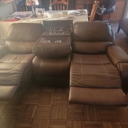 $100.00 Brown Soft Leather ELECTRICAL COUCH $100.00