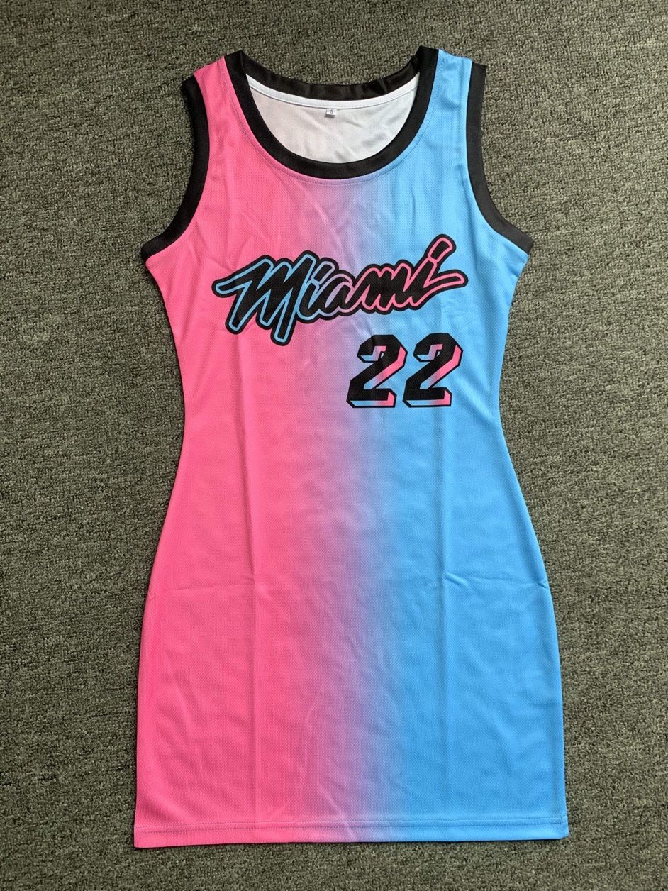 miami heat jersey dress NBA Miami Heat Recycled Jersey Mini Dress