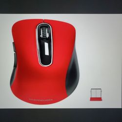 Memzuoix 2.4G Wireless Mouse-Red 1400 DPI USB Receiver Smooth Grip