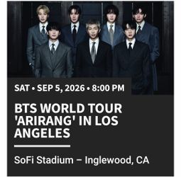 BTS WORLD TOUR TICKETS 9.5.26