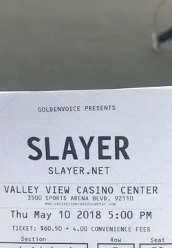 SLAYER TINIGHT!!!! 4 tickets