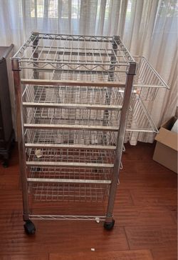 Mobile storage rack with trays