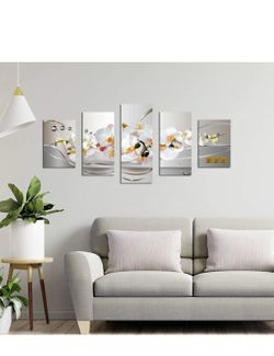  Abstract White Orchid Flower Canvas Wall Art Print for Home 
