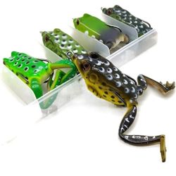 5pcs/Box 5.5cm 15g Soft Legs Frog Topwater Fishing Lures Silicone Artificial Catfish Bass Fishing Tackle
