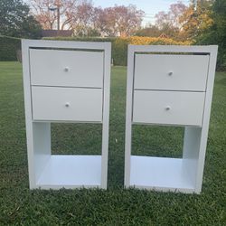 Two White Cube Organizers With Drawers — Great For Closets