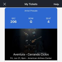 Aventura Concert Ticket