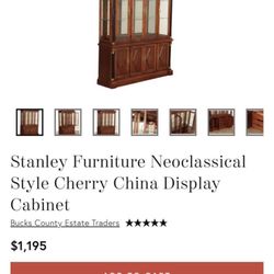 Cherry Wood Stanley Furniture China Cabinet 