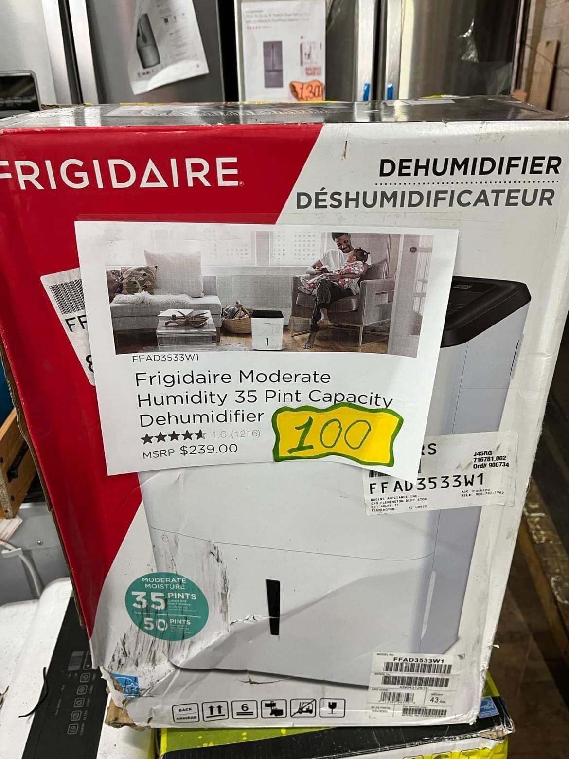 Frigidaire Moderate Humidity 35 Pint Capacity Dehumidifier