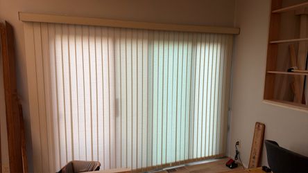 Beige Blinds 82”H x 112” W