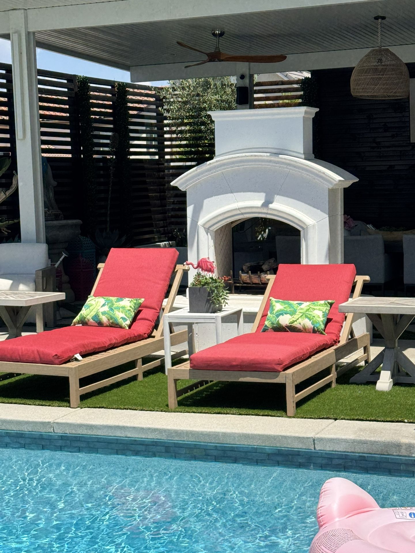 **2 Outdoor Adjustable Restoration Hardware Pool Lounge Chaise Chairs**