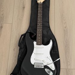 Fender Black Squier Stratocaster Guitar 