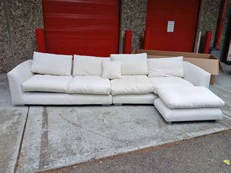 Large White Modular Sectional with Chaise