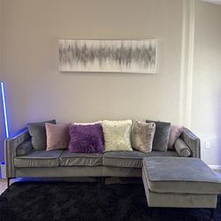 Gray Tufted Couch