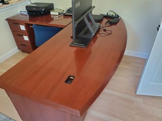 Large 2 peice sandalwood office desk
